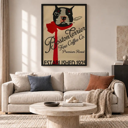 Boston Terrier Coffee Poster Wall Art 2