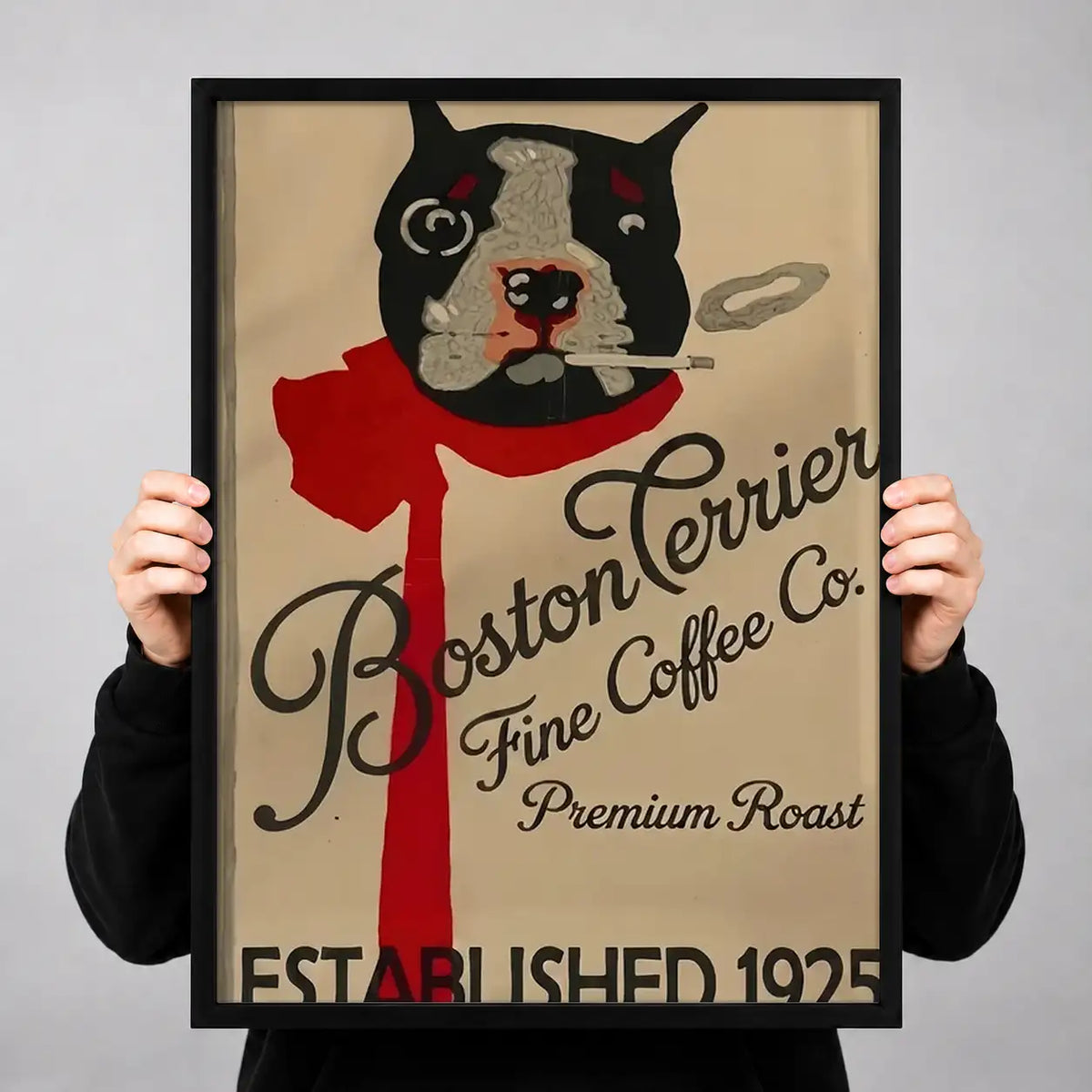 Boston Terrier Coffee Poster Wall Art 3