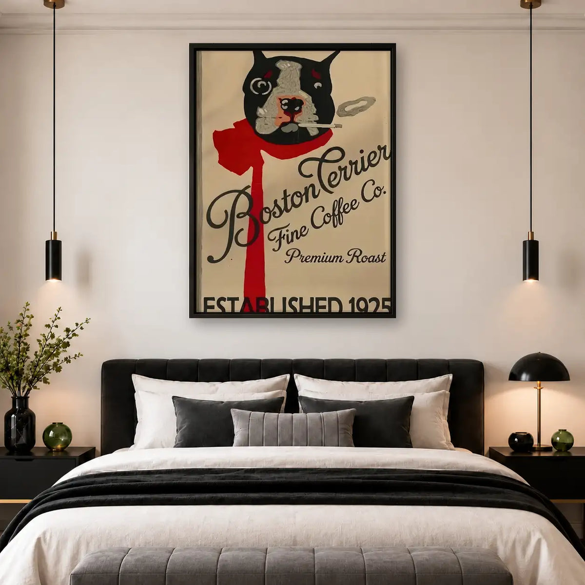 Boston Terrier Coffee Poster Wall Art 4