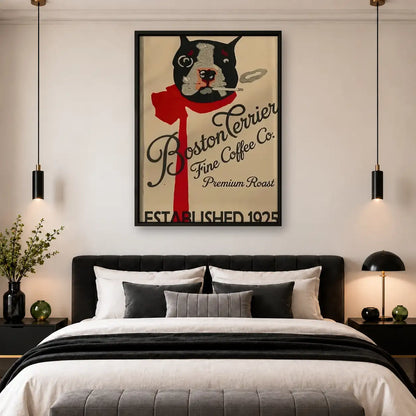 Boston Terrier Coffee Poster Wall Art 4
