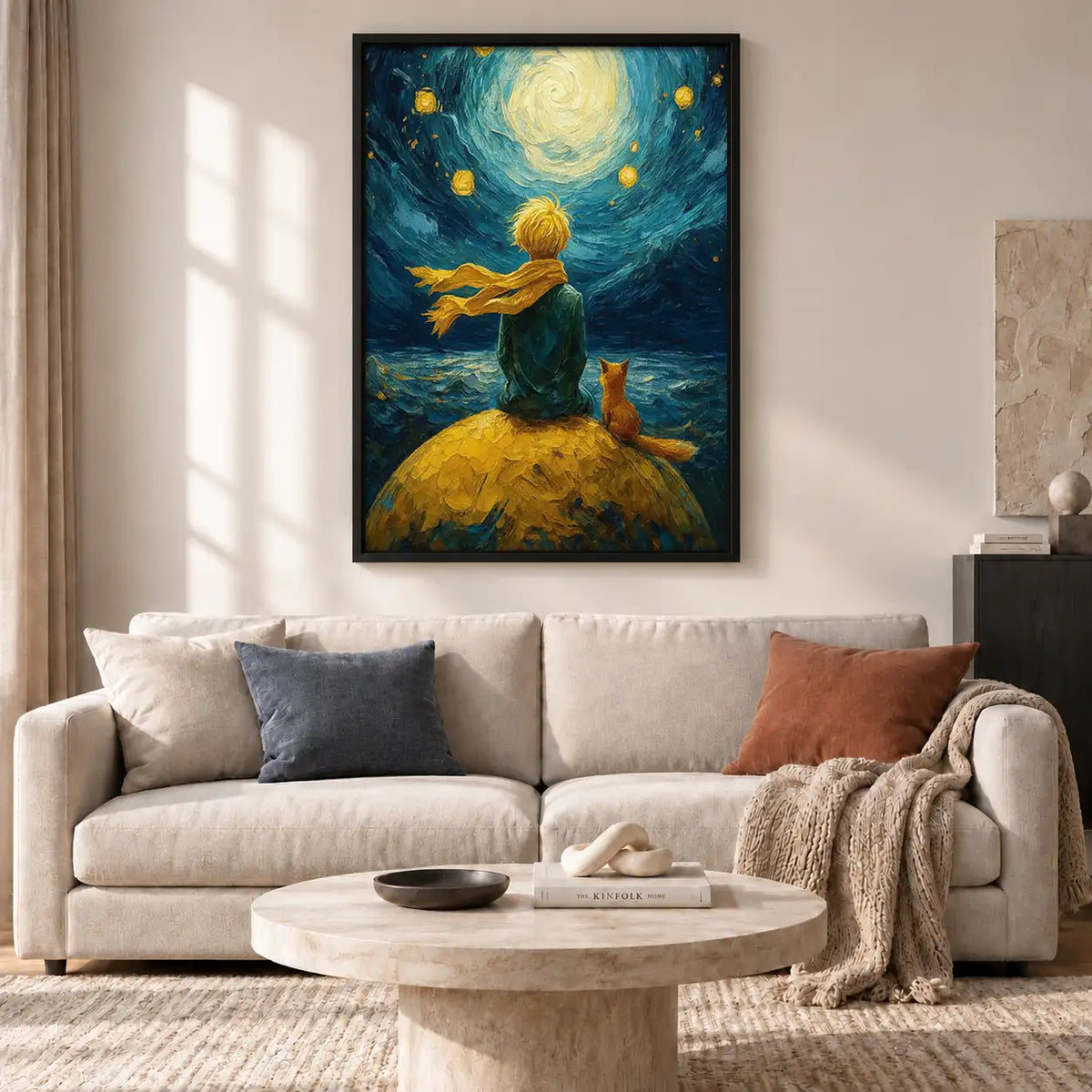 Boy Gazing at Starry Night Wall Art 2