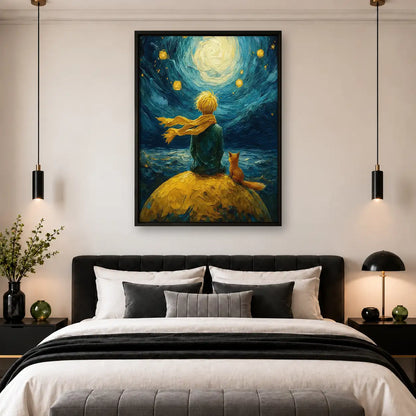 Boy Gazing at Starry Night Wall Art 4