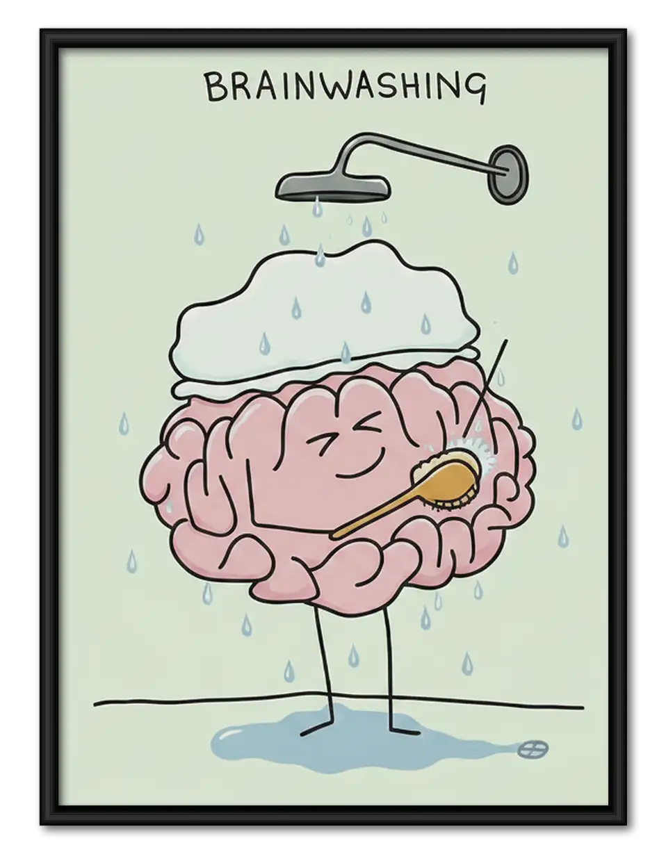 Brainwashing Graphic Illustration Wall Art 1