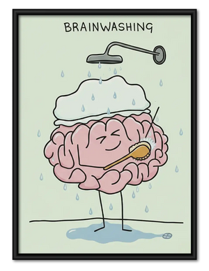 Brainwashing Graphic Illustration Wall Art