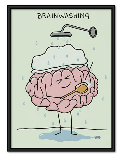 Brainwashing Graphic Illustration Wall Art 1