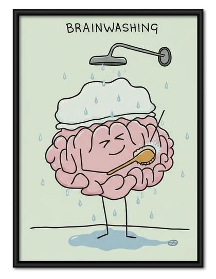 Brainwashing Graphic Illustration Wall Art