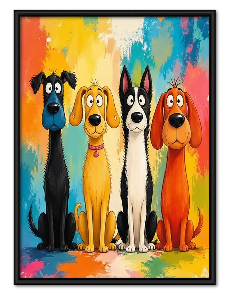 Bright Dog Group Portrait Wall Art 1