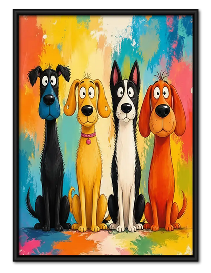 Bright Dog Group Portrait Wall Art