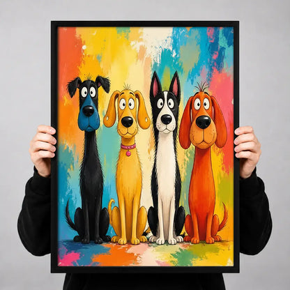 Bright Dog Group Portrait Wall Art 3