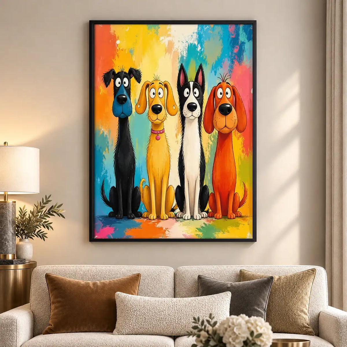 Bright Dog Group Portrait Wall Art 5