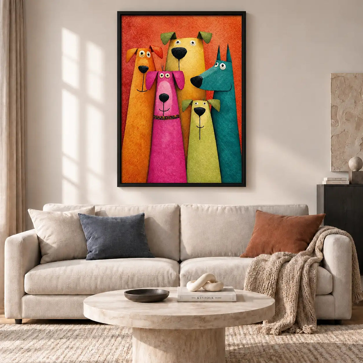 Bright Quirky Dog Family Wall Art 2