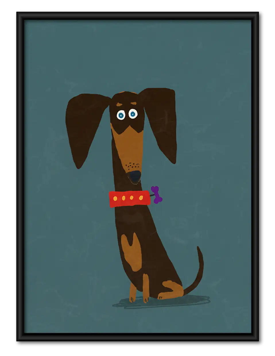 Brown Dachshund with Red Collar Wall Art 1