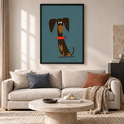 Brown Dachshund with Red Collar Wall Art 2