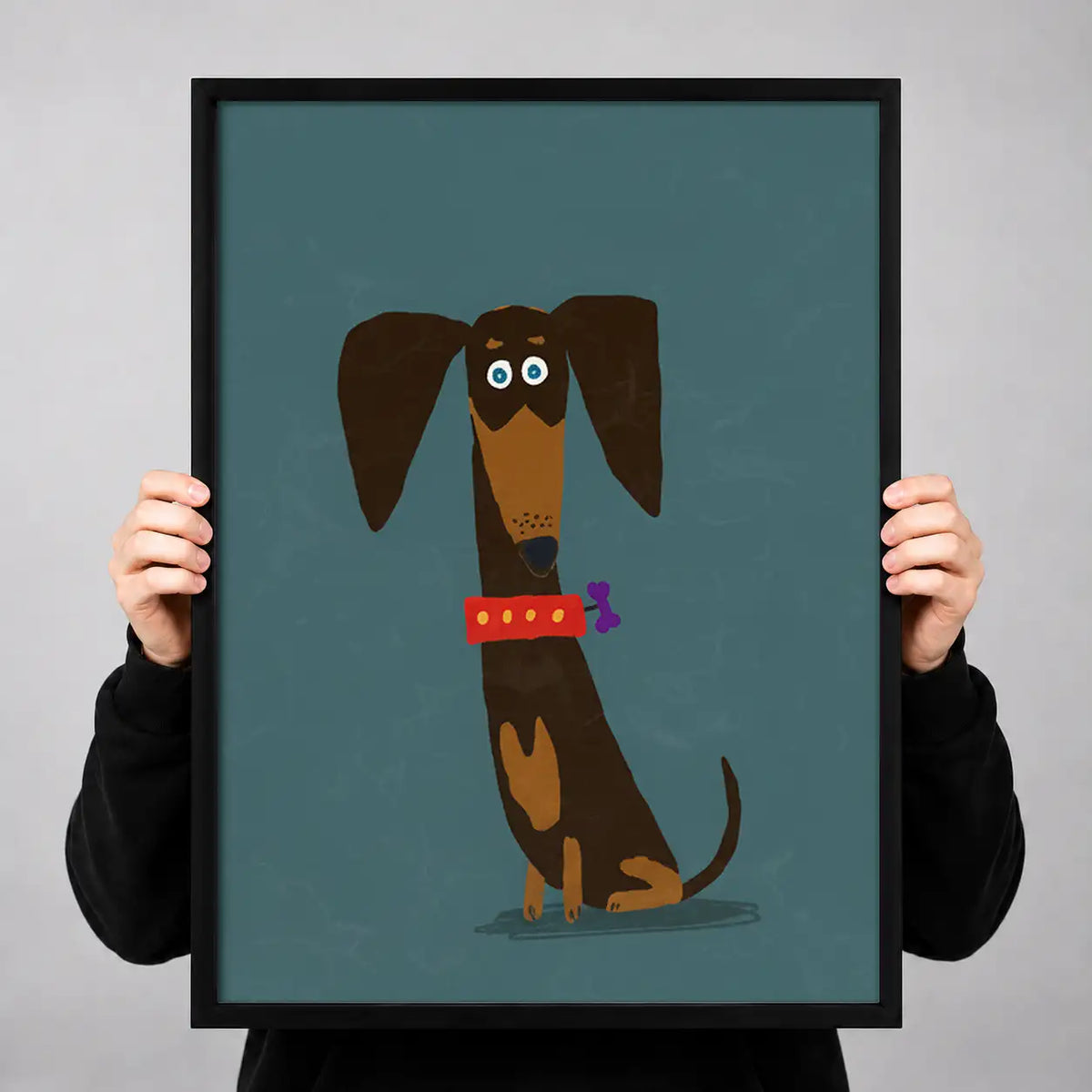 Brown Dachshund with Red Collar Wall Art 3