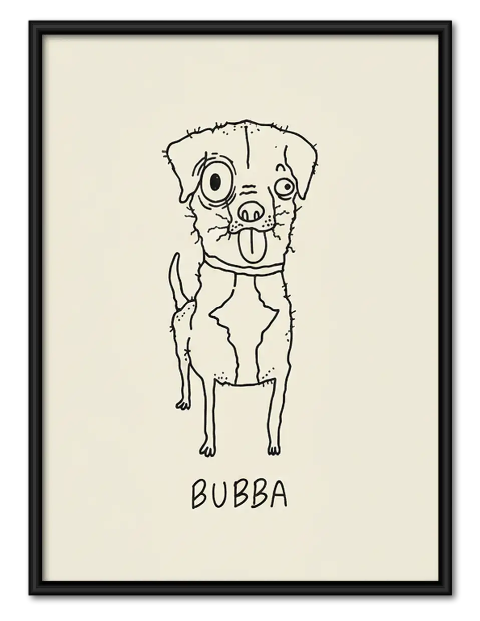 Bubba Dog Line Portrait Wall Art 1