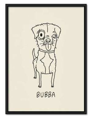Bubba Dog Line Portrait Wall Art