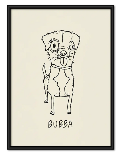 Bubba Dog Line Portrait Wall Art 1
