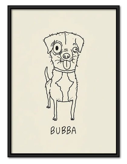 Bubba Dog Line Portrait Wall Art