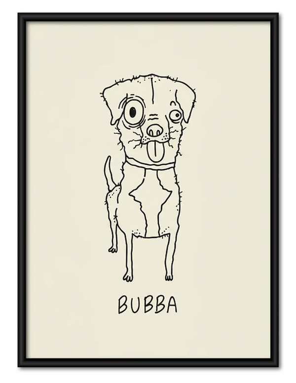 Bubba Dog Line Portrait Wall Art