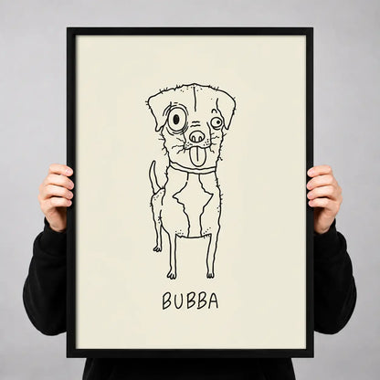 Bubba Dog Line Portrait Wall Art 3