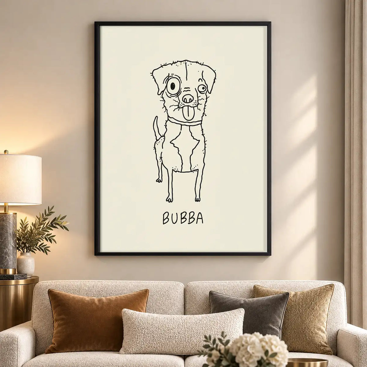 Bubba Dog Line Portrait Wall Art 5
