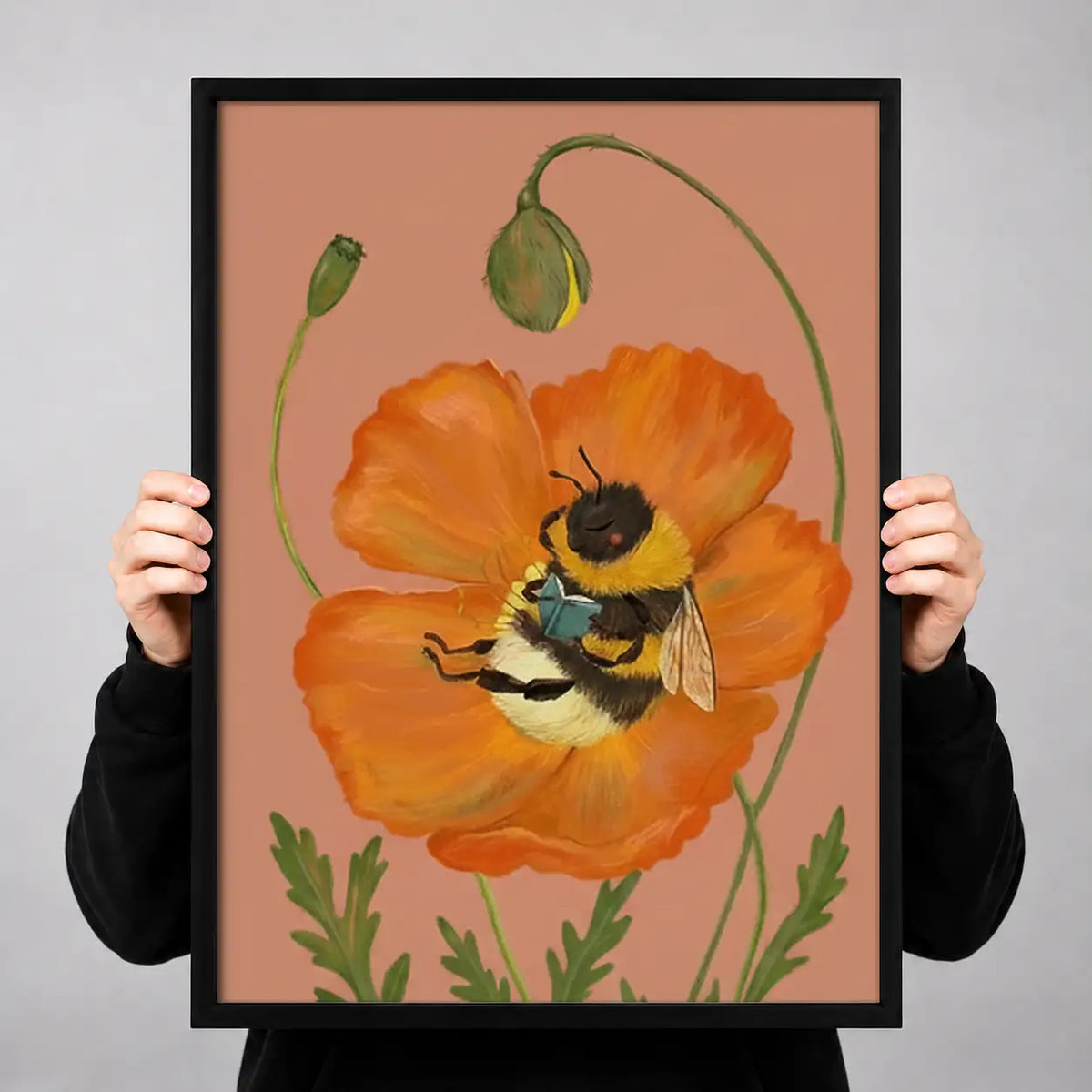 Bumblebee and Orange Poppy Wall Art 3