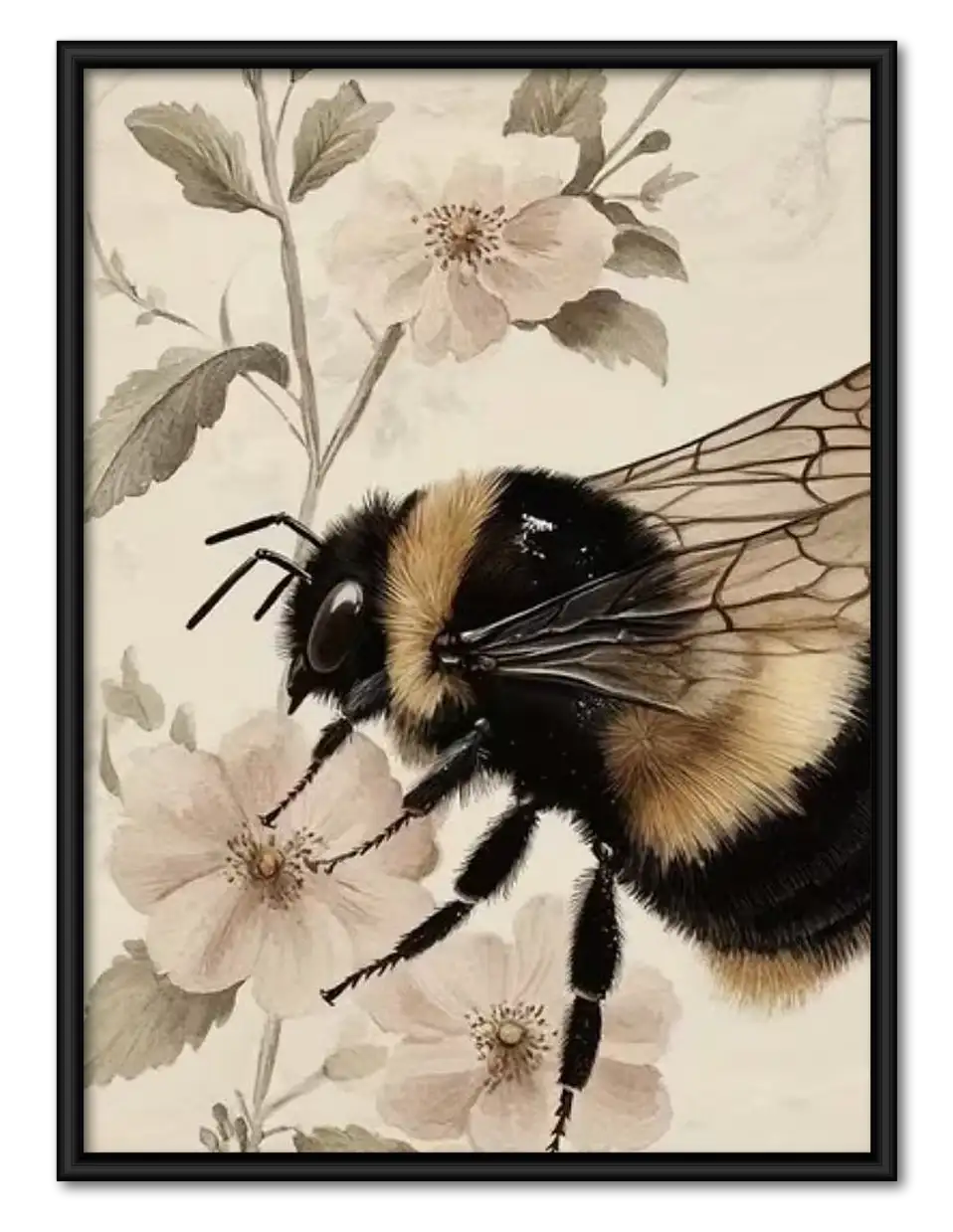 Bumblebee on White Blossom Wall Art 1