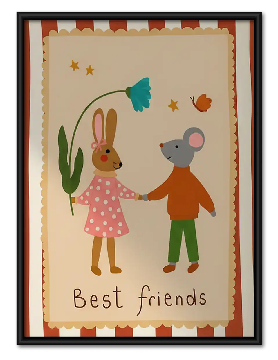 Bunny and Mouse Best Friends Wall Art 1