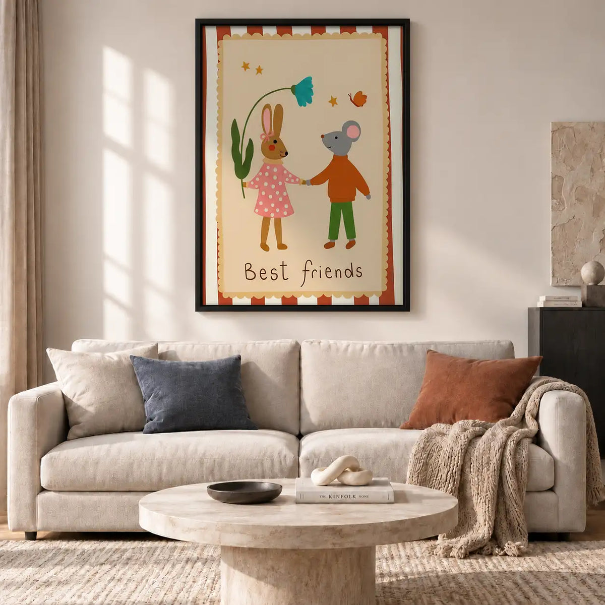 Bunny and Mouse Best Friends Wall Art 2