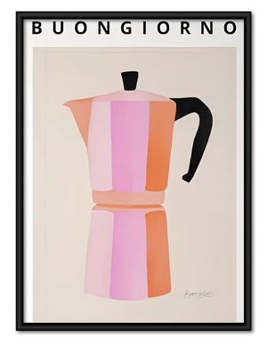 Buongiorno Pink Moka Pot Wall Art