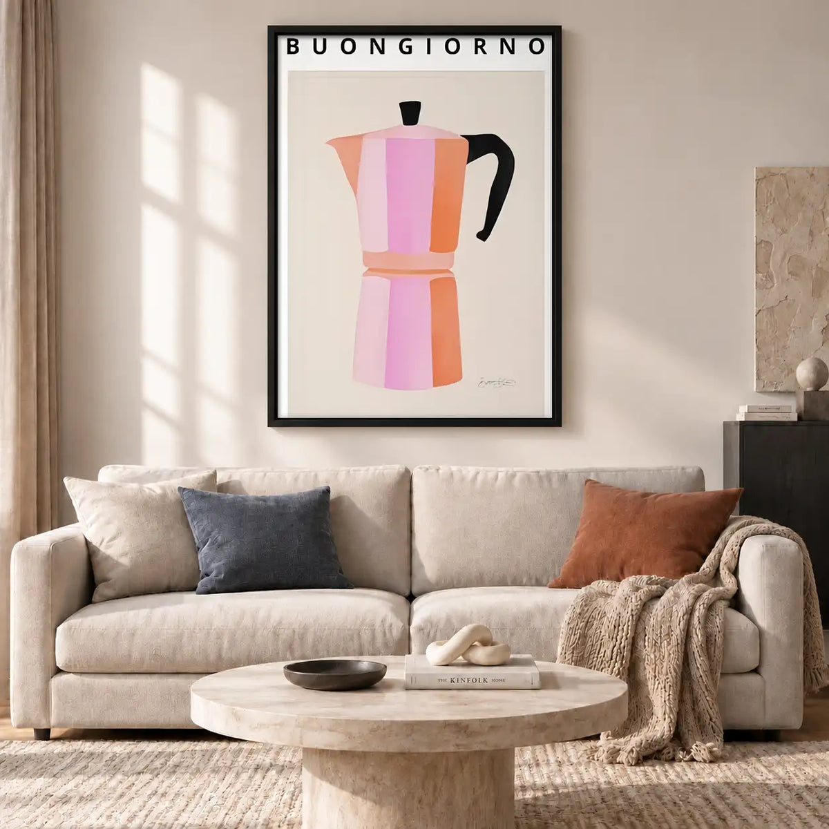 Buongiorno Pink Moka Pot Wall Art 2