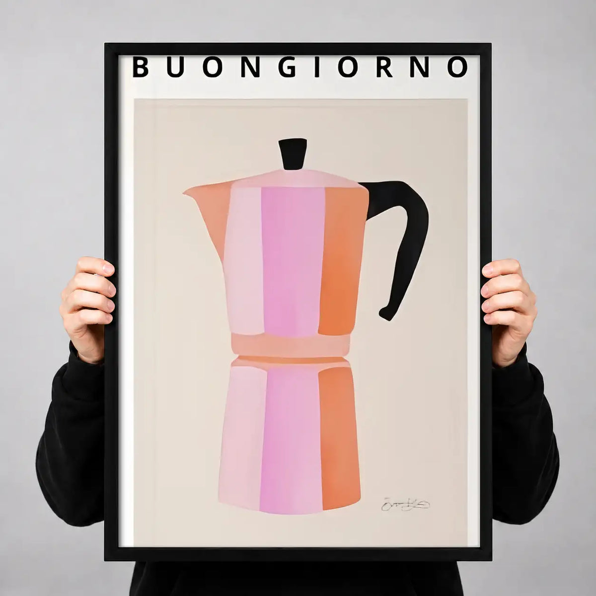 Buongiorno Pink Moka Pot Wall Art 3