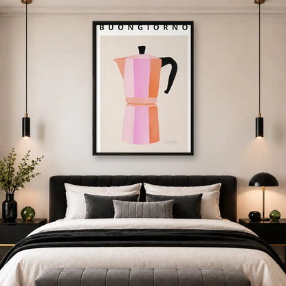 Buongiorno Pink Moka Pot Wall Art 4