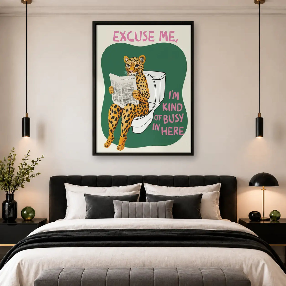 Busy Leopard Bathroom Wall Art 4