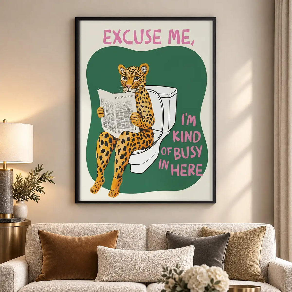 Busy Leopard Bathroom Wall Art 5