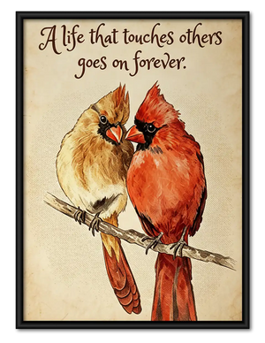 Cardinal Couple Forever Quote Wall Art