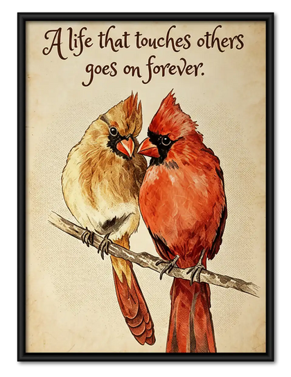 Cardinal Couple Forever Quote Wall Art