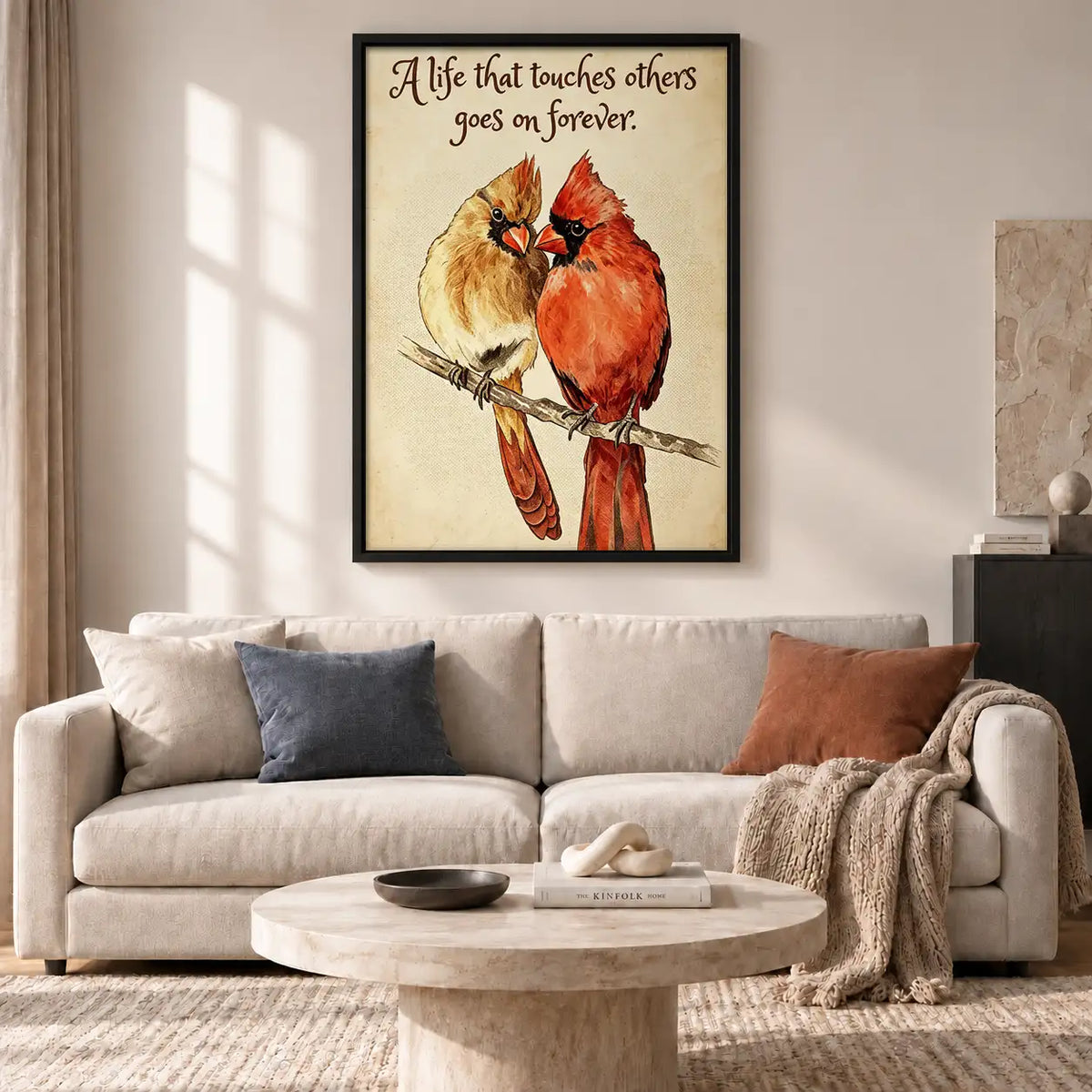 Cardinal Couple Forever Quote Wall Art 2