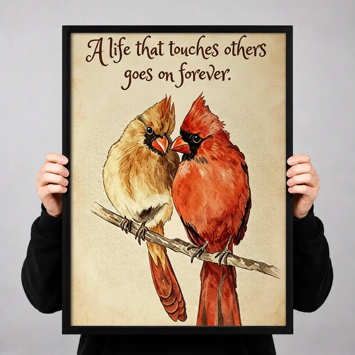 Cardinal Couple Forever Quote Wall Art 3