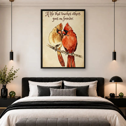 Cardinal Couple Forever Quote Wall Art 4