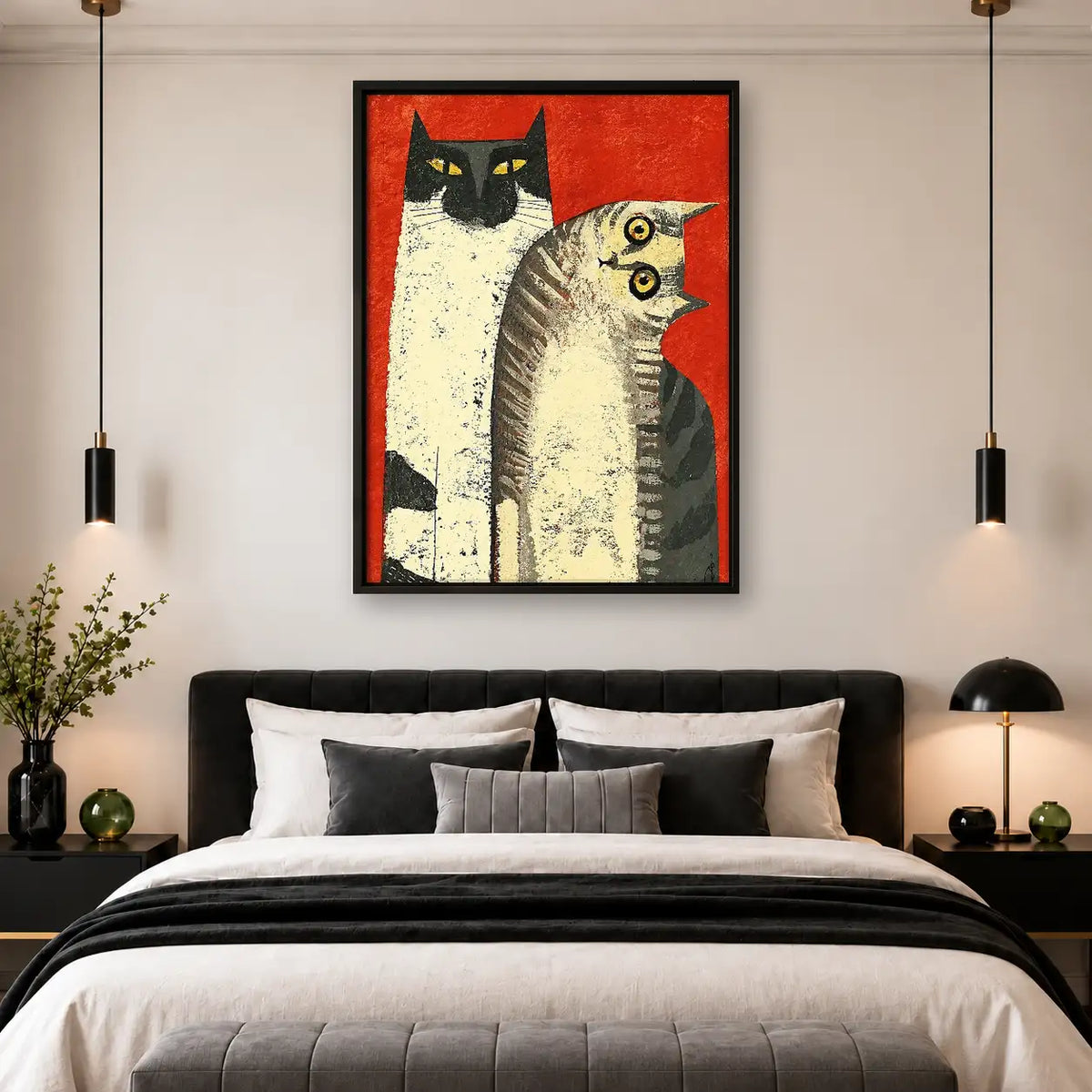 Cat and Owl Geometric Poster Wall Art 4