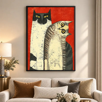 Cat and Owl Geometric Poster Wall Art 5