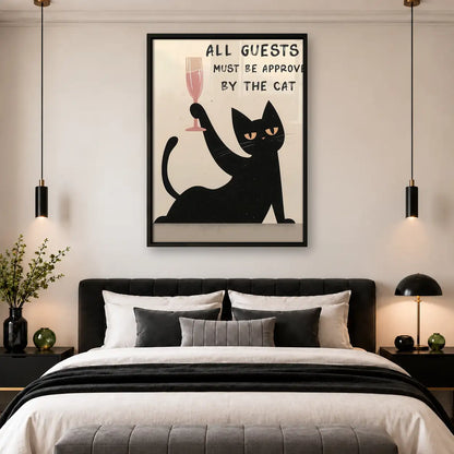 Cat Approved Guests with Wine Wall Art 4