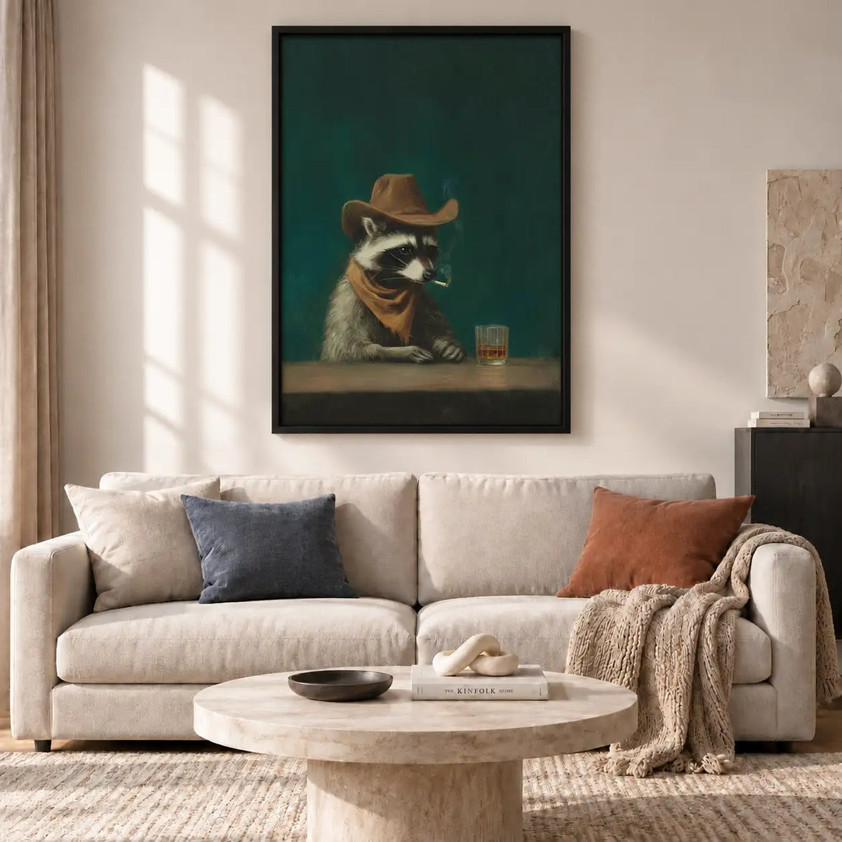 Cat Cowboy with Whiskey Glass Wall Art 2