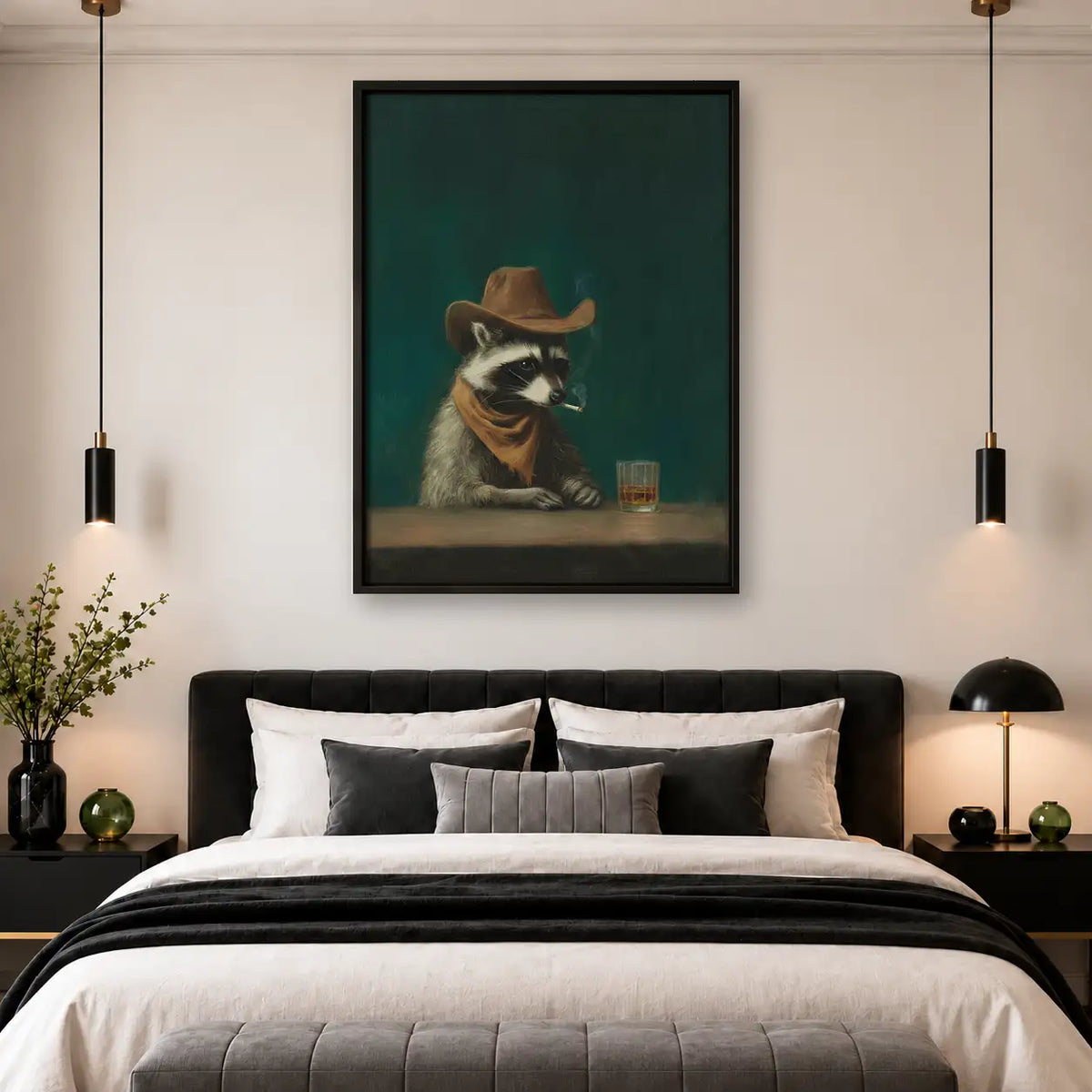 Cat Cowboy with Whiskey Glass Wall Art 4