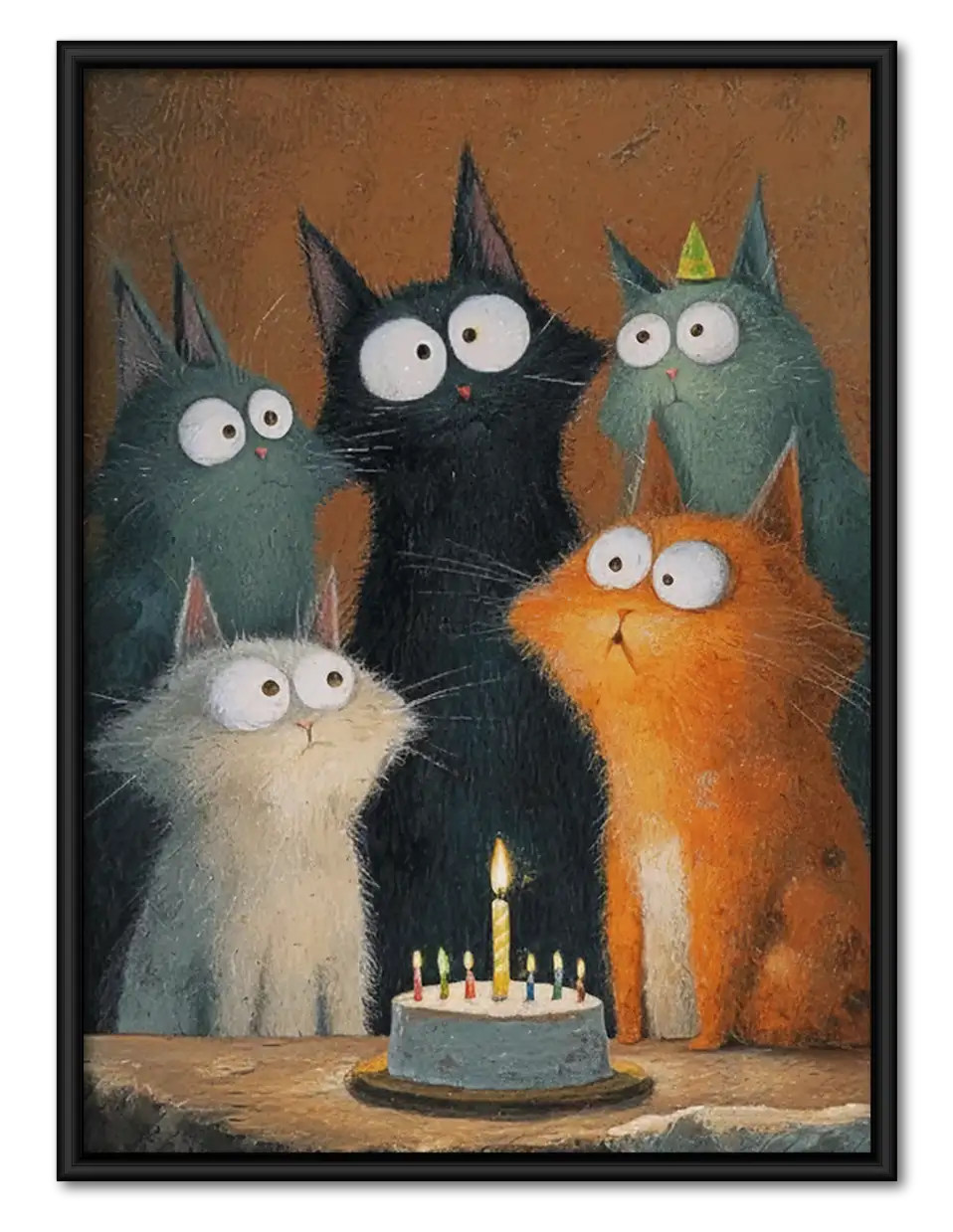 Cat Family Birthday Cake Wall Art 1