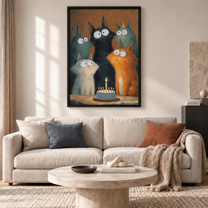 Cat Family Birthday Cake Wall Art 2