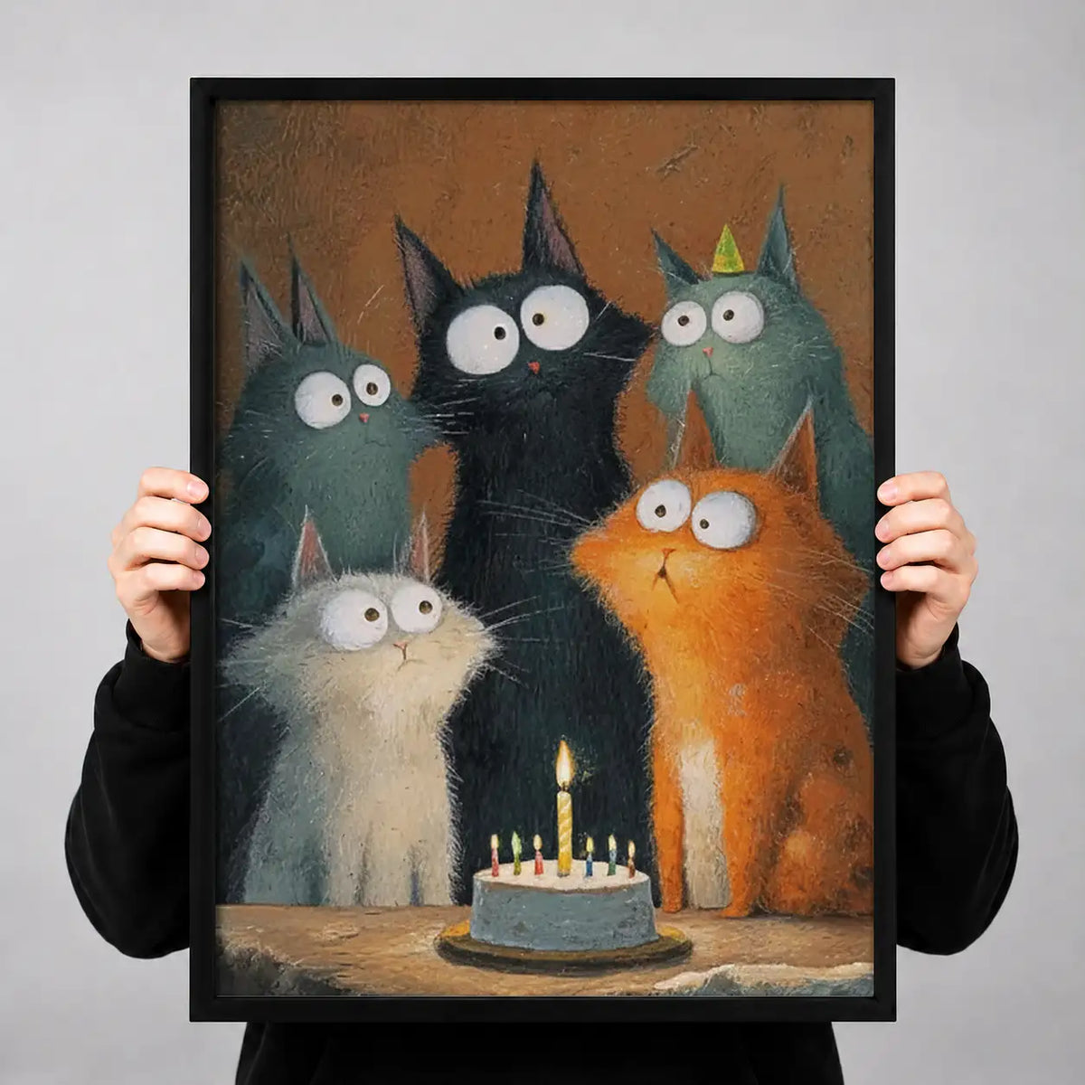 Cat Family Birthday Cake Wall Art 3