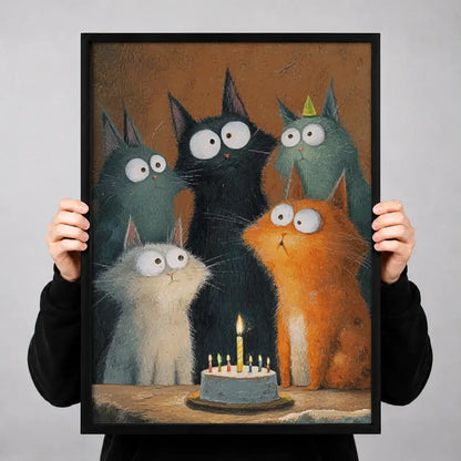 Cat Family Birthday Cake Wall Art 3