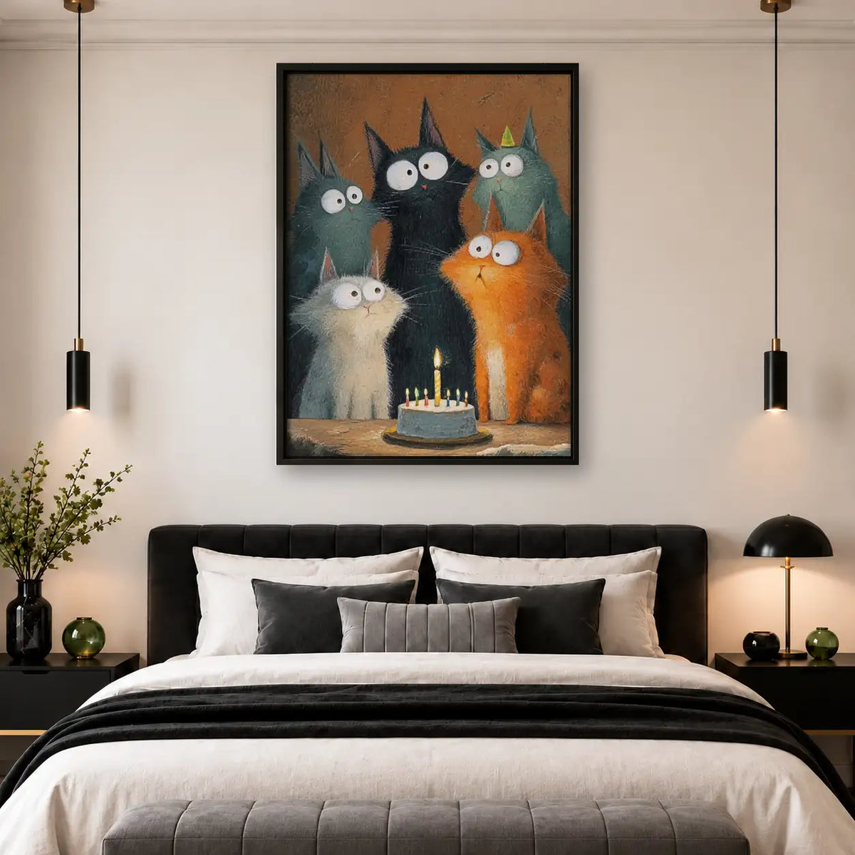 Cat Family Birthday Cake Wall Art 4